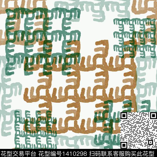 几何字母大牌风传统印花华亿平台下载（图片编号: 1410298） - 瓦栏（Walan）