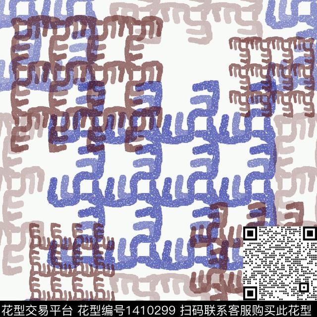 几何字母大牌风传统印花华亿平台下载（图片编号: 1410299） - 瓦栏（Walan）