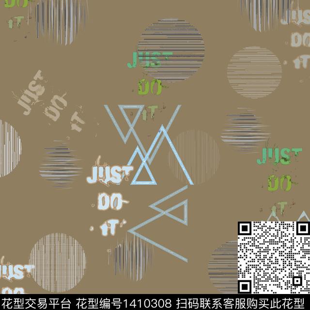 几何字母大牌风传统印花华亿平台下载（图片编号: 1410308） - 瓦栏（Walan）