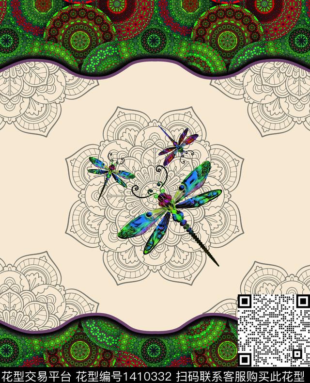 几何动物数码印花华亿平台下载（图片编号: 1410332） - 瓦栏（Walan）