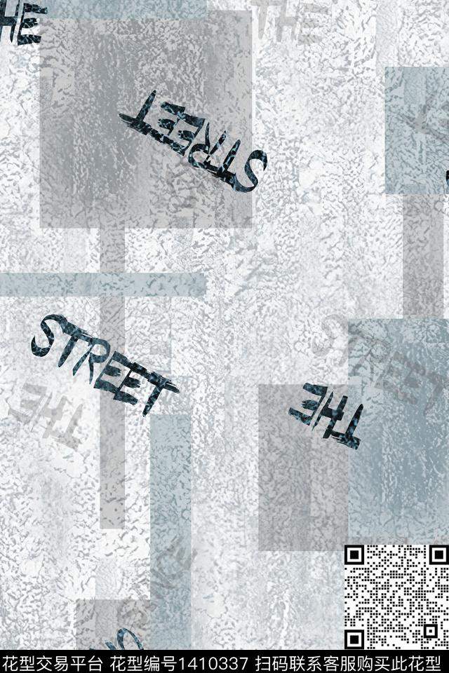 男装满版花字母肌理数码印花华亿平台下载（图片编号: 1410337） - 瓦栏（Walan）