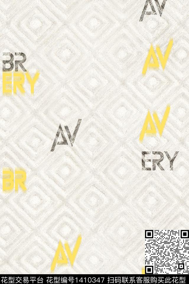 男装满版花字母肌理数码印花华亿平台下载（图片编号: 1410347） - 瓦栏（Walan）