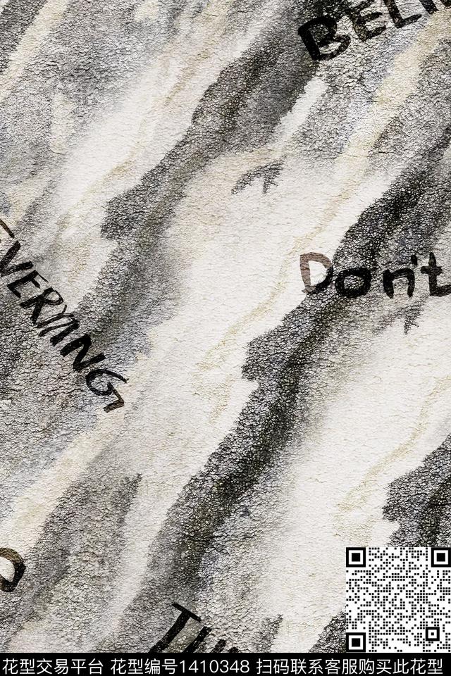 男装满版花字母肌理数码印花华亿平台下载（图片编号: 1410348） - 瓦栏（Walan）