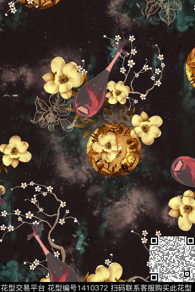 连衣裙女装香云纱传统印花华亿平台下载（图片编号: 1410372） - 瓦栏（Walan）