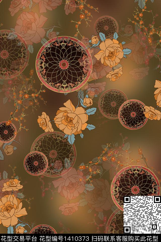 连衣裙女装香云纱传统印花华亿平台下载（图片编号: 1410373） - 瓦栏（Walan）