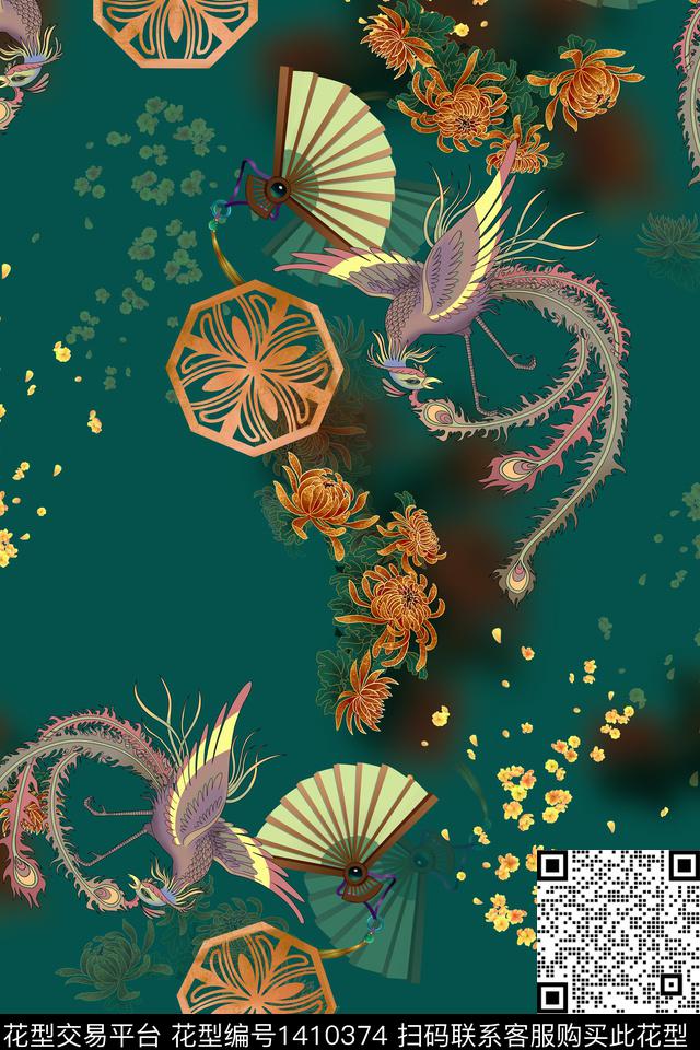 连衣裙女装香云纱传统印花华亿平台下载（图片编号: 1410374） - 瓦栏（Walan）