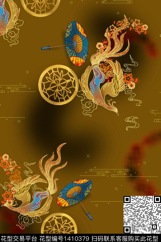 连衣裙女装香云纱传统印花华亿平台下载（图片编号: 1410379） - 瓦栏（Walan）