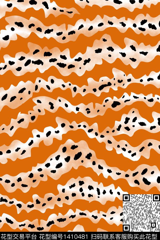 豹纹大牌风条纹数码印花华亿平台下载（图片编号: 1410481） - 瓦栏（Walan）