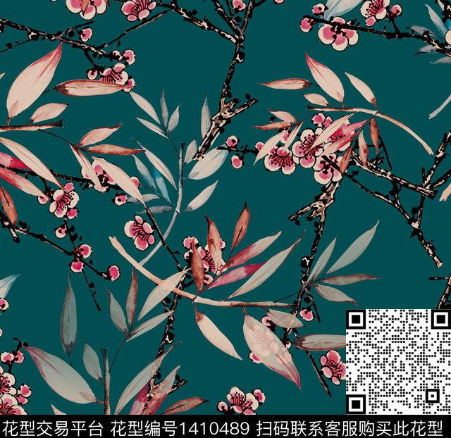 连衣裙女装花卉传统印花华亿平台下载（图片编号: 1410489） - 瓦栏（Walan）