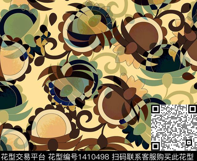 连衣裙女装休闲数码印花华亿平台下载（图片编号: 1410498） - 瓦栏（Walan）