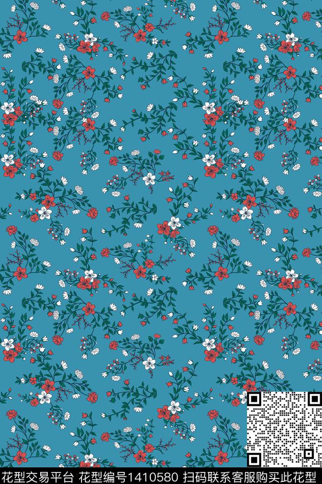 绿植树叶花卉大牌风数码印花华亿平台下载（图片编号: 1410580） - 瓦栏（Walan）