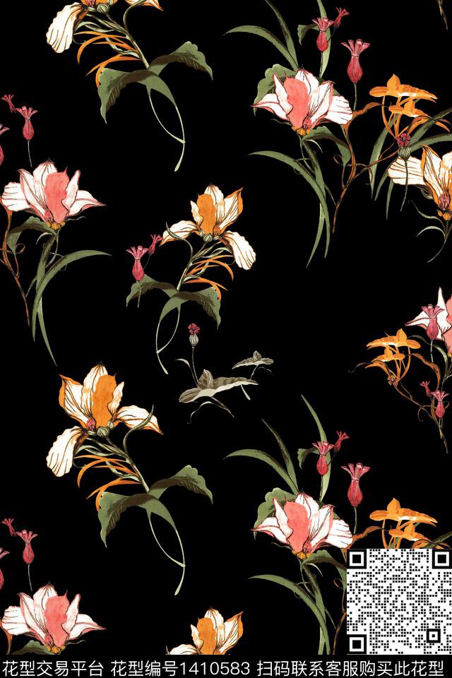 绿植树叶花卉大牌风数码印花华亿平台下载（图片编号: 1410583） - 瓦栏（Walan）