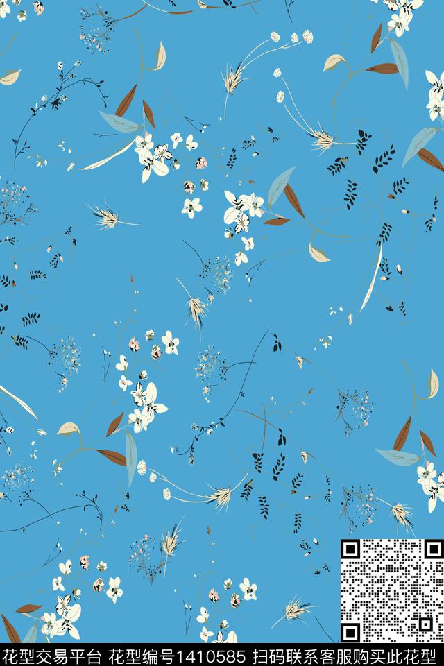 绿植树叶花卉大牌风数码印花华亿平台下载（图片编号: 1410585） - 瓦栏（Walan）