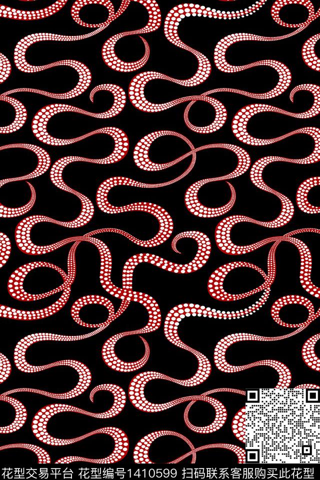 几何花卉大牌风数码印花华亿平台下载（图片编号: 1410599） - 瓦栏（Walan）