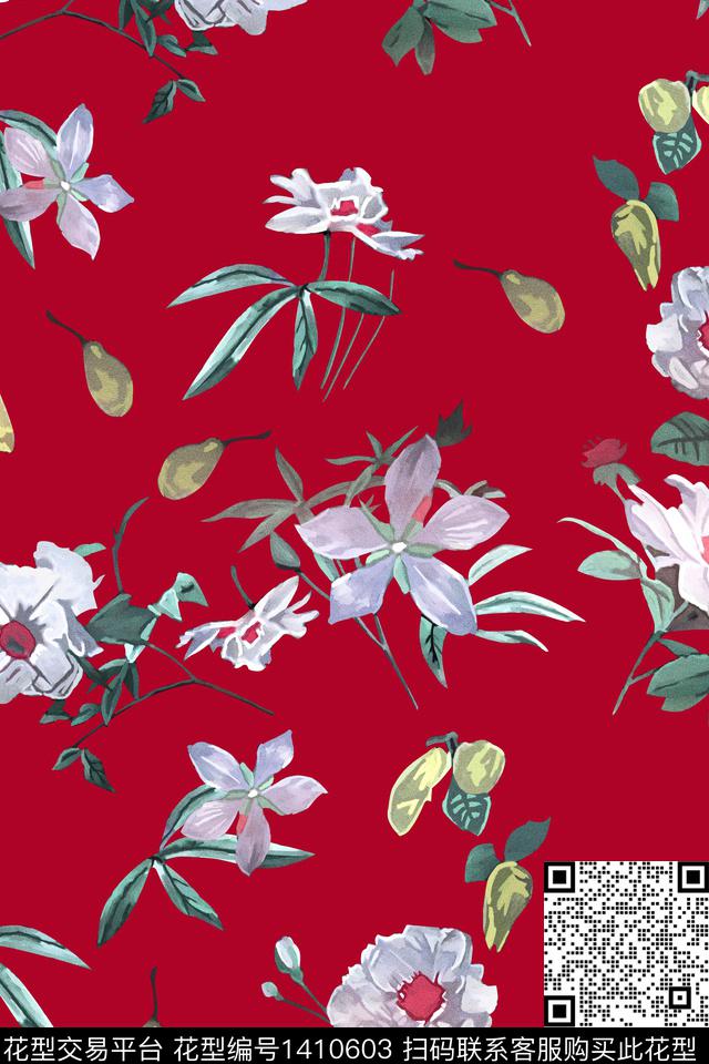 花卉大牌风小碎花数码印花华亿平台下载（图片编号: 1410603） - 瓦栏（Walan）