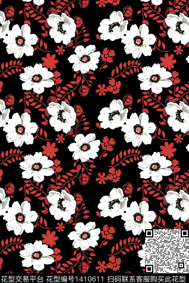 花卉大牌风小碎花数码印花华亿平台下载（图片编号: 1410611） - 瓦栏（Walan）
