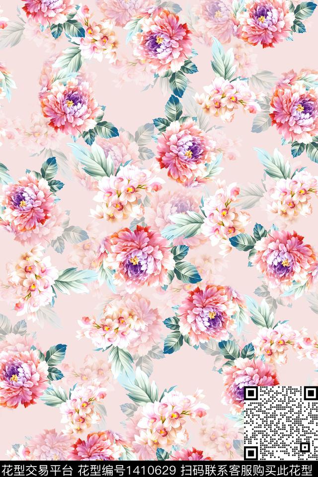 连衣裙花卉小碎花传统印花华亿平台下载（图片编号: 1410629） - 瓦栏（Walan）