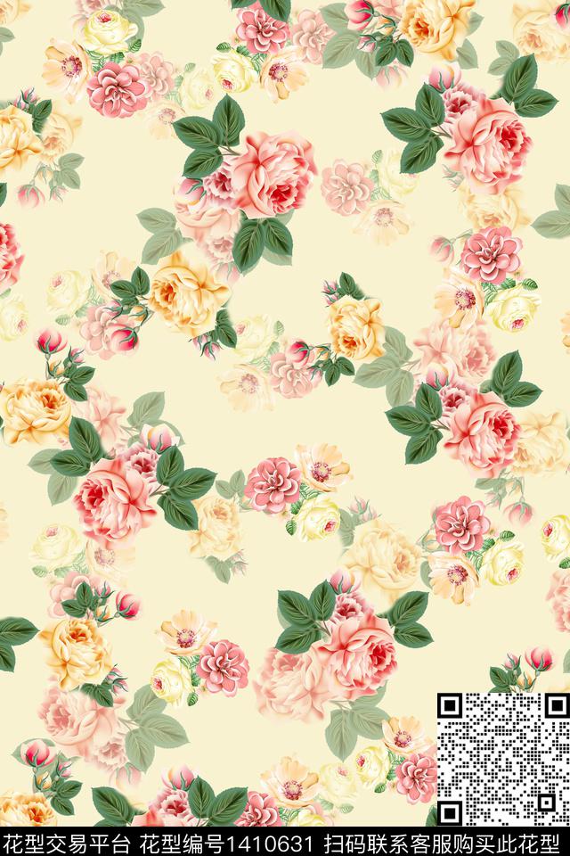 连衣裙花卉小碎花传统印花华亿平台下载（图片编号: 1410631） - 瓦栏（Walan）