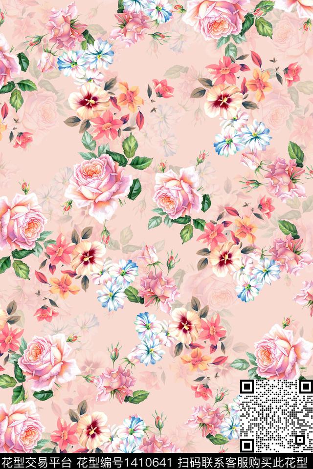 连衣裙花卉小碎花传统印花华亿平台下载（图片编号: 1410641） - 瓦栏（Walan）