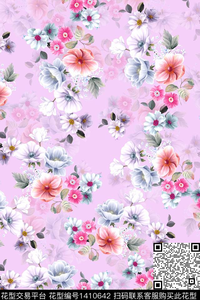 连衣裙花卉小碎花传统印花华亿平台下载（图片编号: 1410642） - 瓦栏（Walan）