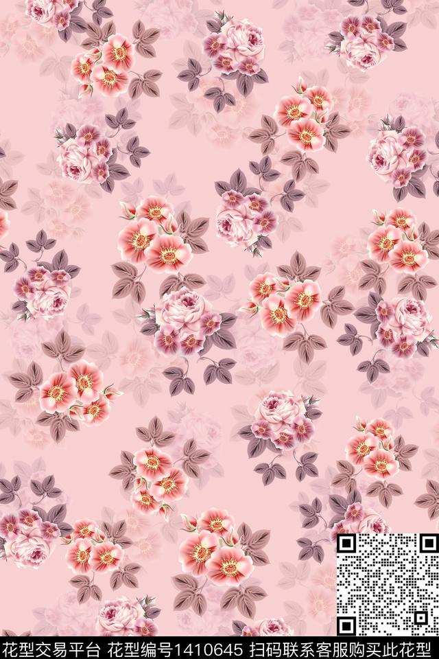 连衣裙花卉小碎花传统印花华亿平台下载（图片编号: 1410645） - 瓦栏（Walan）