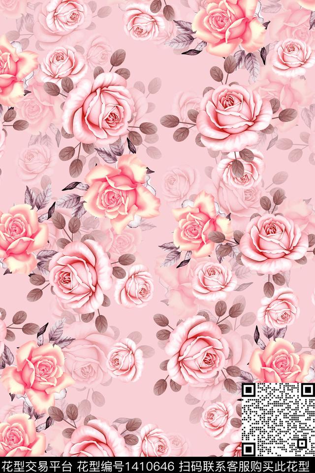 连衣裙花卉小碎花传统印花华亿平台下载（图片编号: 1410646） - 瓦栏（Walan）