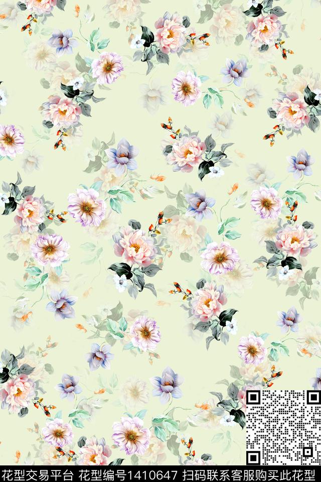 连衣裙花卉小碎花传统印花华亿平台下载（图片编号: 1410647） - 瓦栏（Walan）