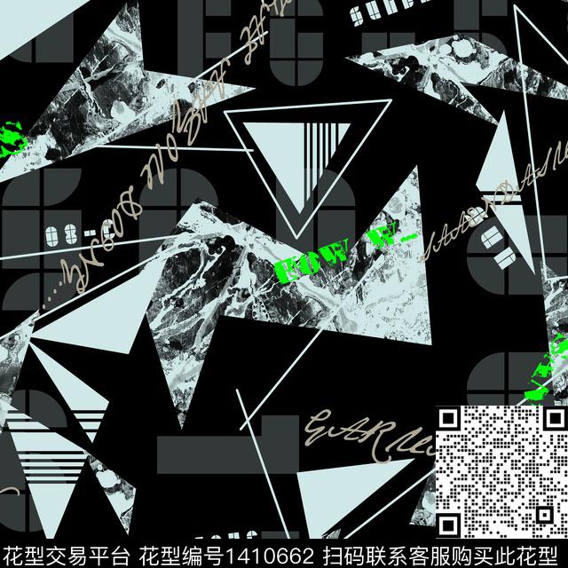 几何男装满版花大牌风传统印花华亿平台下载（图片编号: 1410662） - 瓦栏（Walan）