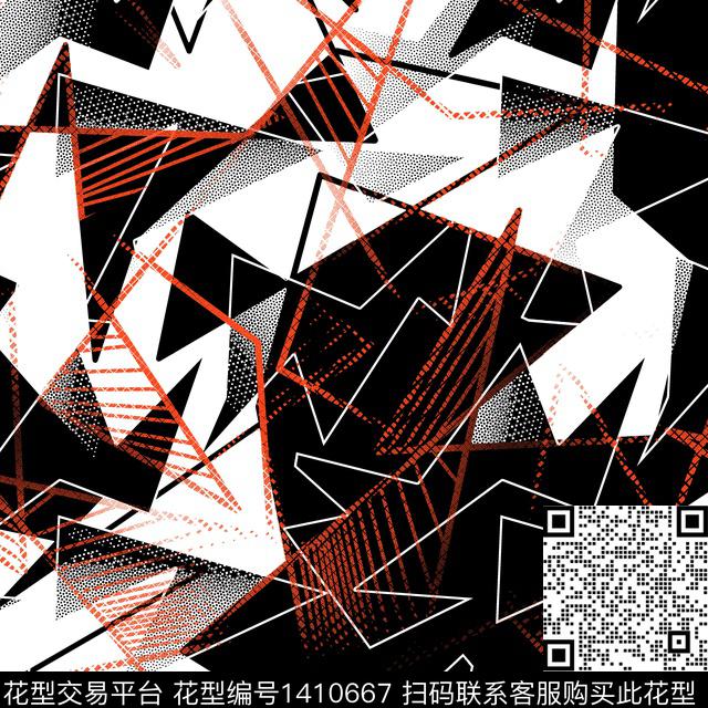 几何男装满版花大牌风传统印花华亿平台下载（图片编号: 1410667） - 瓦栏（Walan）