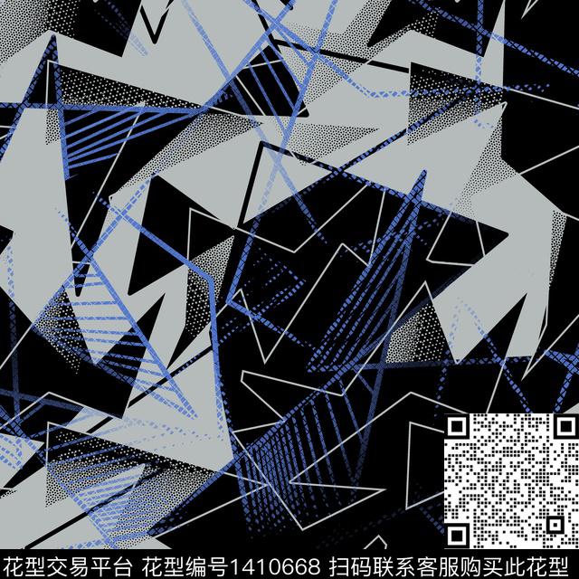 几何男装满版花大牌风传统印花华亿平台下载（图片编号: 1410668） - 瓦栏（Walan）