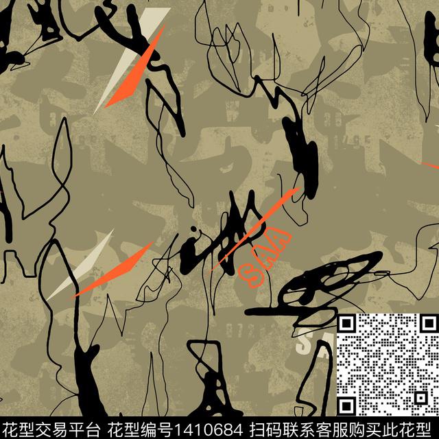 几何男装满版花大牌风传统印花华亿平台下载（图片编号: 1410684） - 瓦栏（Walan）