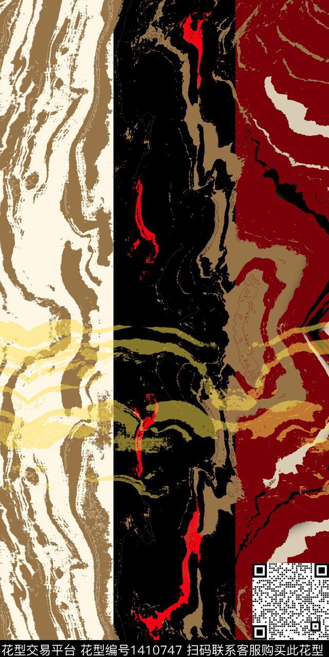 女装定位花旗袍抽象数码印花华亿平台下载（图片编号: 1410747） - 瓦栏（Walan）