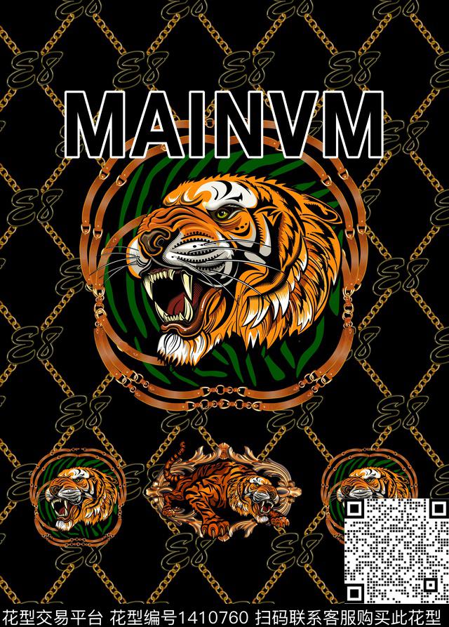 定位花字母大牌风数码印花华亿平台下载（图片编号: 1410760） - 瓦栏（Walan）