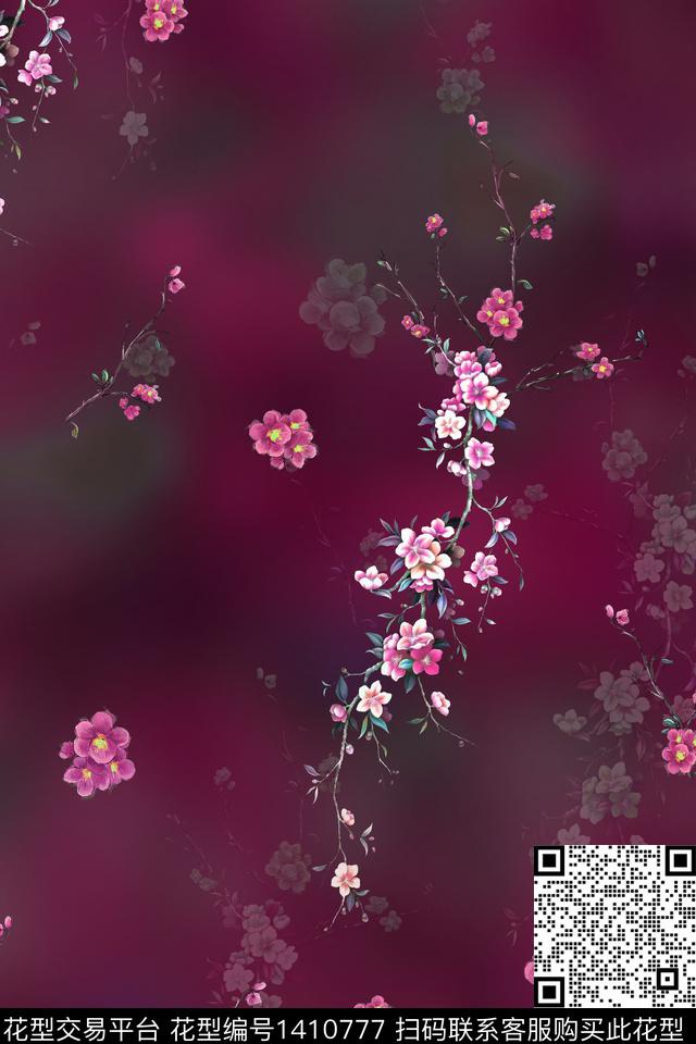 旗袍香云纱中国风数码印花华亿平台下载（图片编号: 1410777） - 瓦栏（Walan）