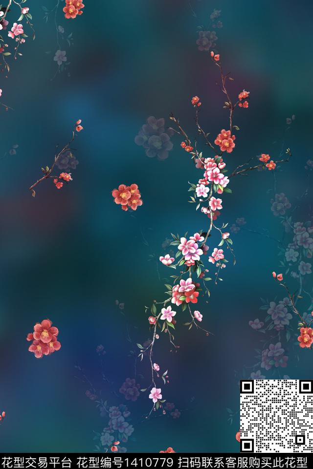 旗袍香云纱中国风数码印花华亿平台下载（图片编号: 1410779） - 瓦栏（Walan）