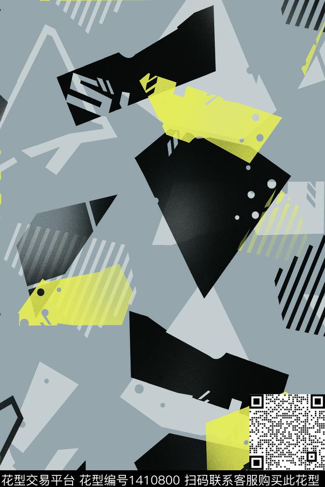 几何男装满版花大牌风传统印花华亿平台下载（图片编号: 1410800） - 瓦栏（Walan）