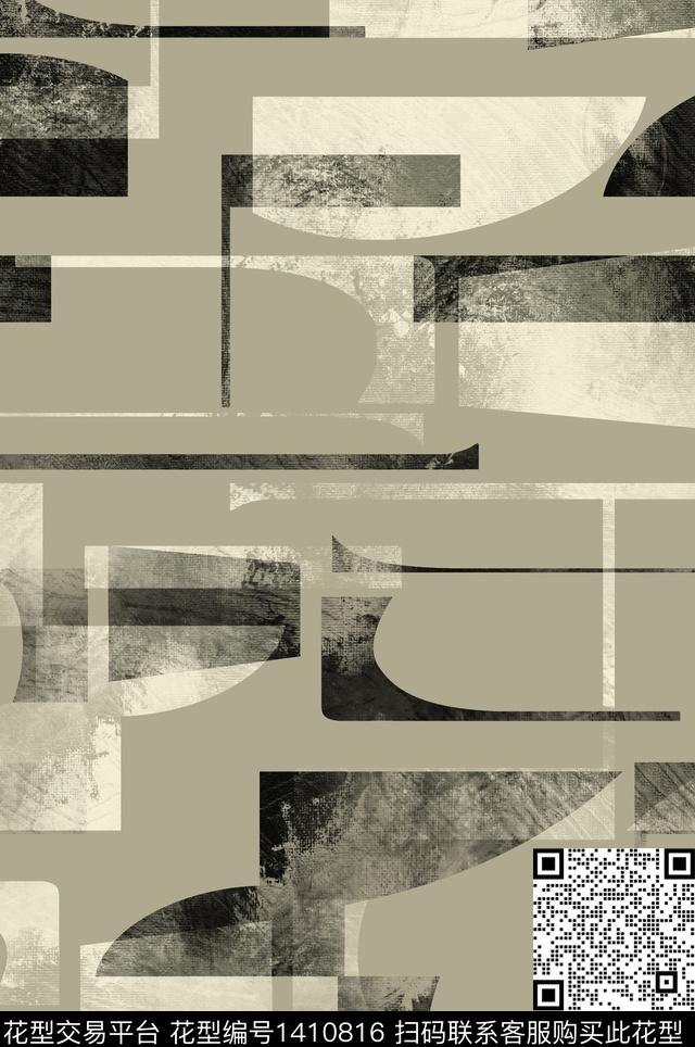 几何男装满版花大牌风传统印花华亿平台下载（图片编号: 1410816） - 瓦栏（Walan）