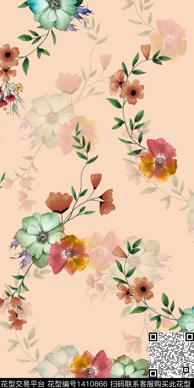 女装花卉小碎花数码印花华亿平台下载（图片编号: 1410866） - 瓦栏（Walan）