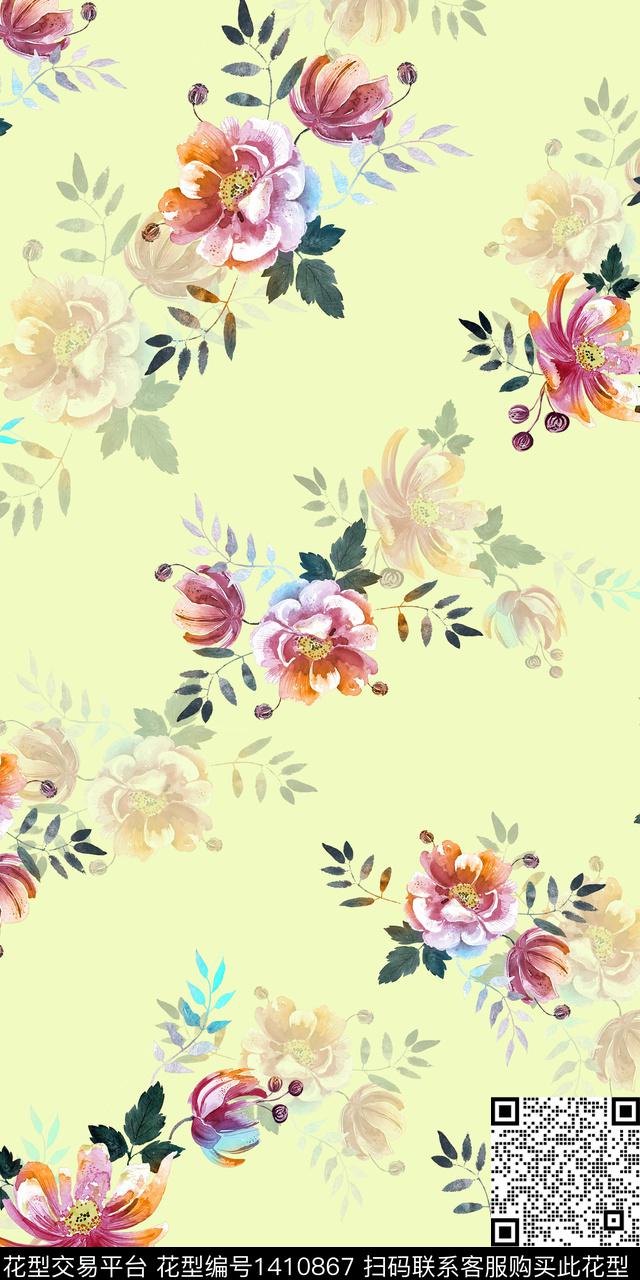 女装花卉小碎花数码印花华亿平台下载（图片编号: 1410867） - 瓦栏（Walan）