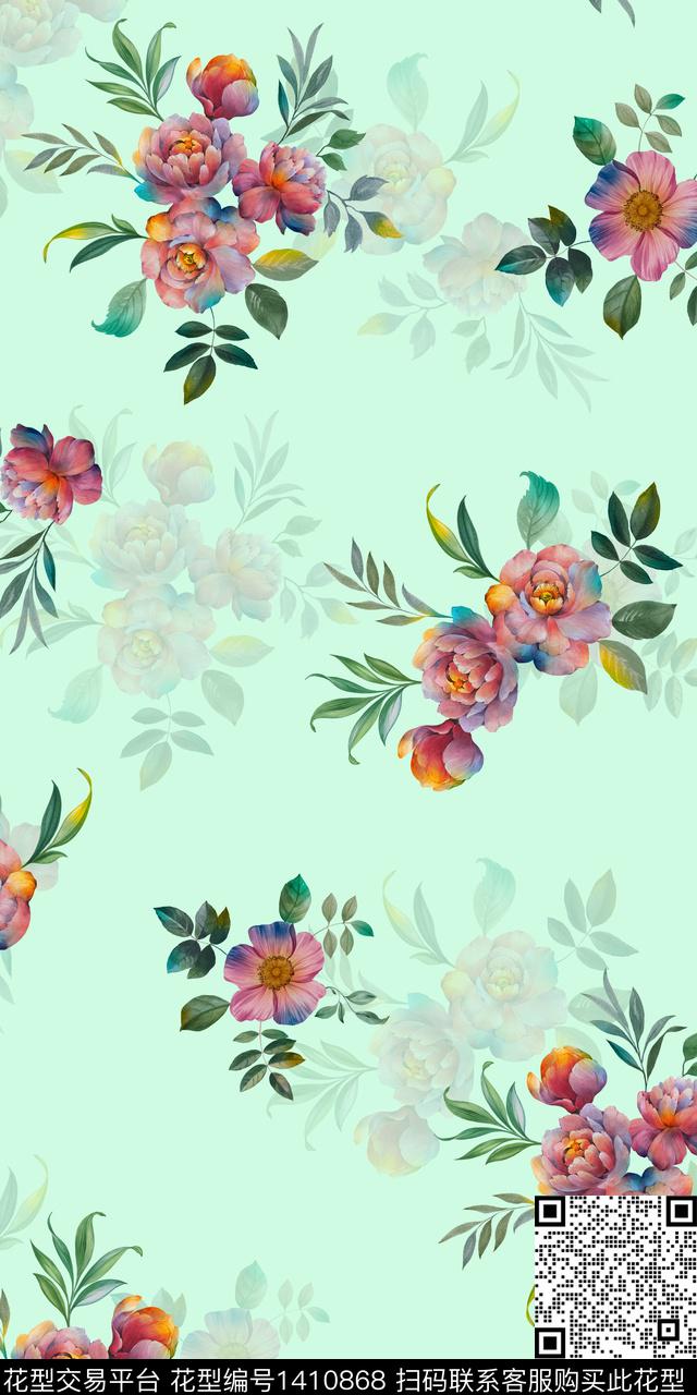 女装花卉小碎花数码印花华亿平台下载（图片编号: 1410868） - 瓦栏（Walan）