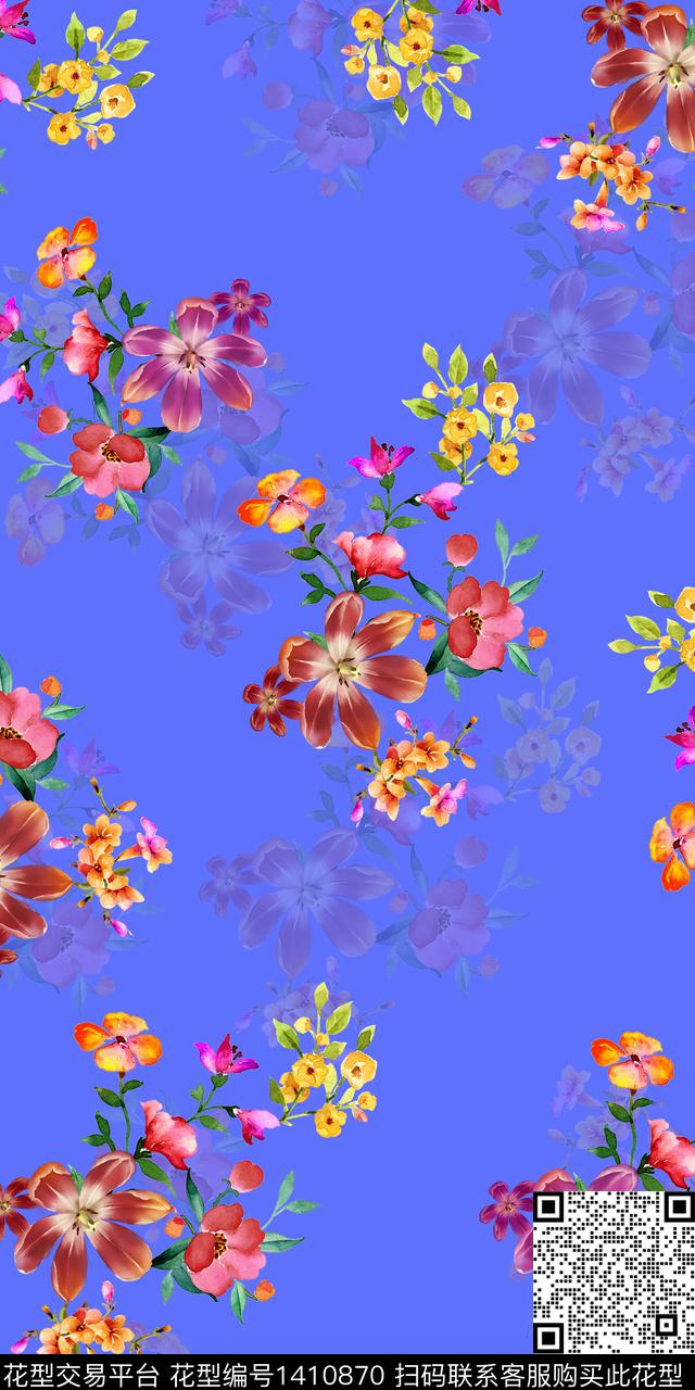 女装花卉小碎花数码印花华亿平台下载（图片编号: 1410870） - 瓦栏（Walan）