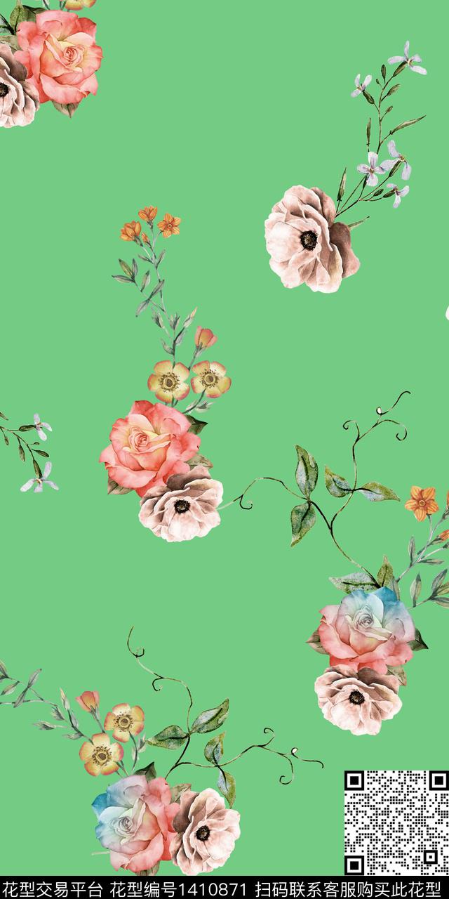 女装花卉小碎花数码印花华亿平台下载（图片编号: 1410871） - 瓦栏（Walan）