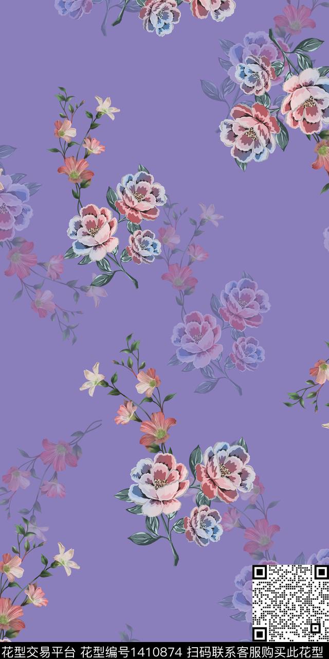 女装花卉小碎花数码印花华亿平台下载（图片编号: 1410874） - 瓦栏（Walan）