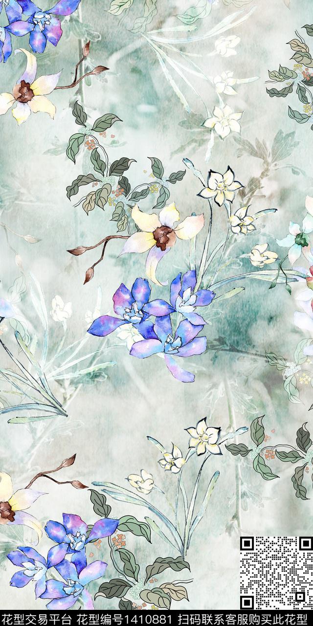 女装花卉小碎花数码印花华亿平台下载（图片编号: 1410881） - 瓦栏（Walan）