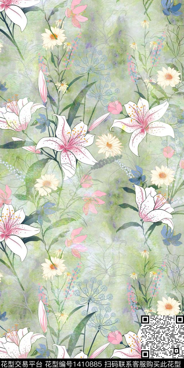 女装花卉小碎花数码印花华亿平台下载（图片编号: 1410885） - 瓦栏（Walan）