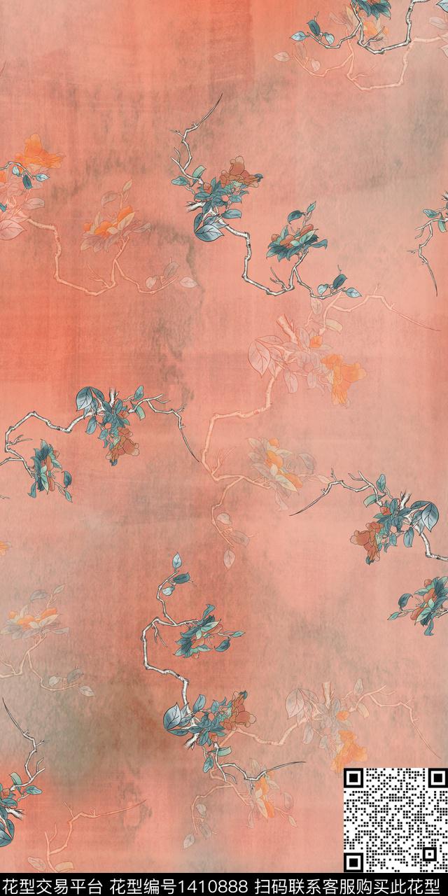 女装花卉小碎花数码印花华亿平台下载（图片编号: 1410888） - 瓦栏（Walan）