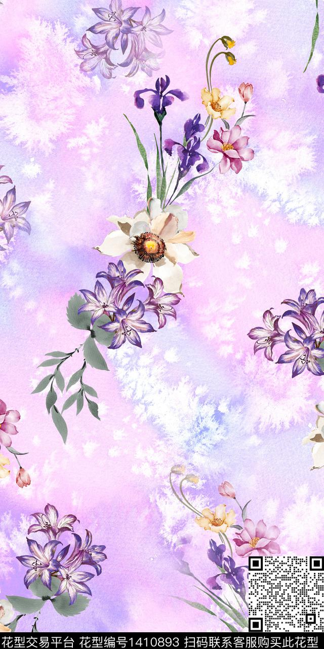 数码华亿平台花卉满版散花数码印花华亿平台下载（图片编号: 1410893） - 瓦栏（Walan）
