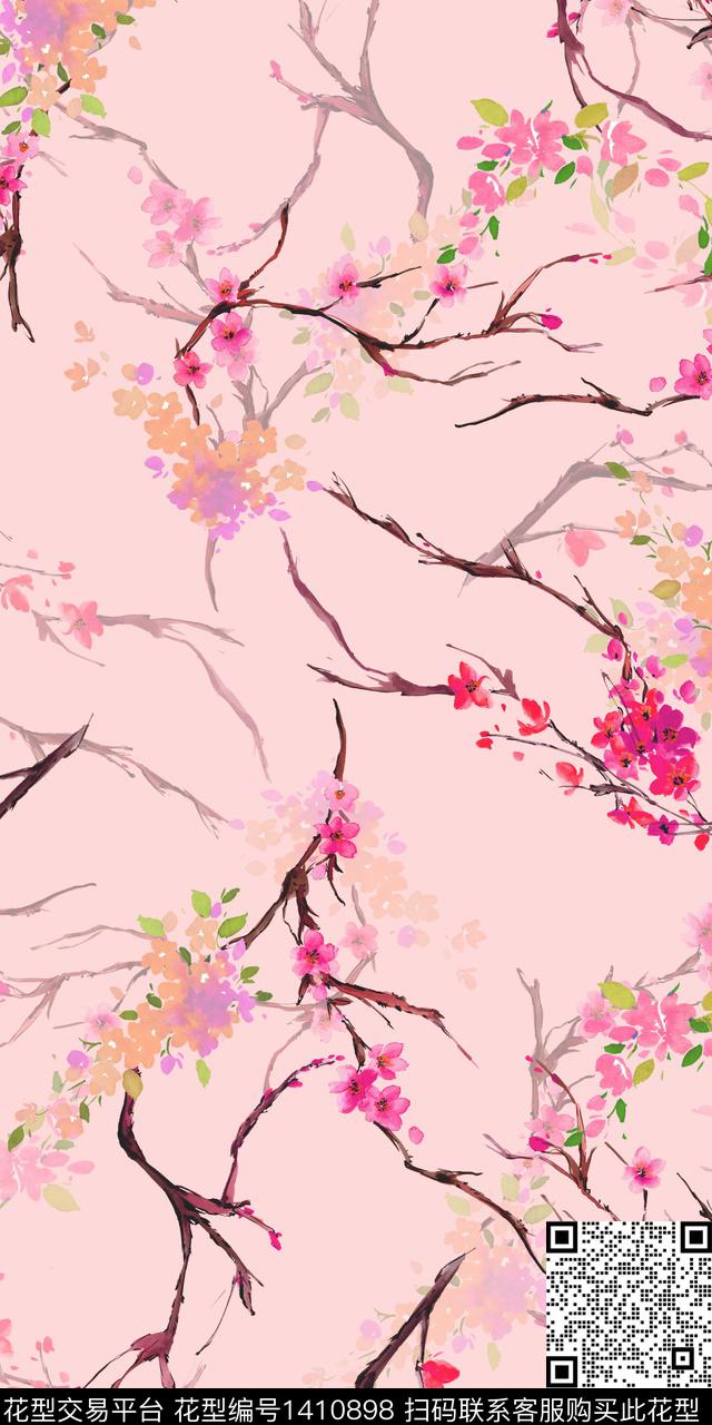 女装花卉数码印花华亿平台下载（图片编号: 1410898） - 瓦栏（Walan）