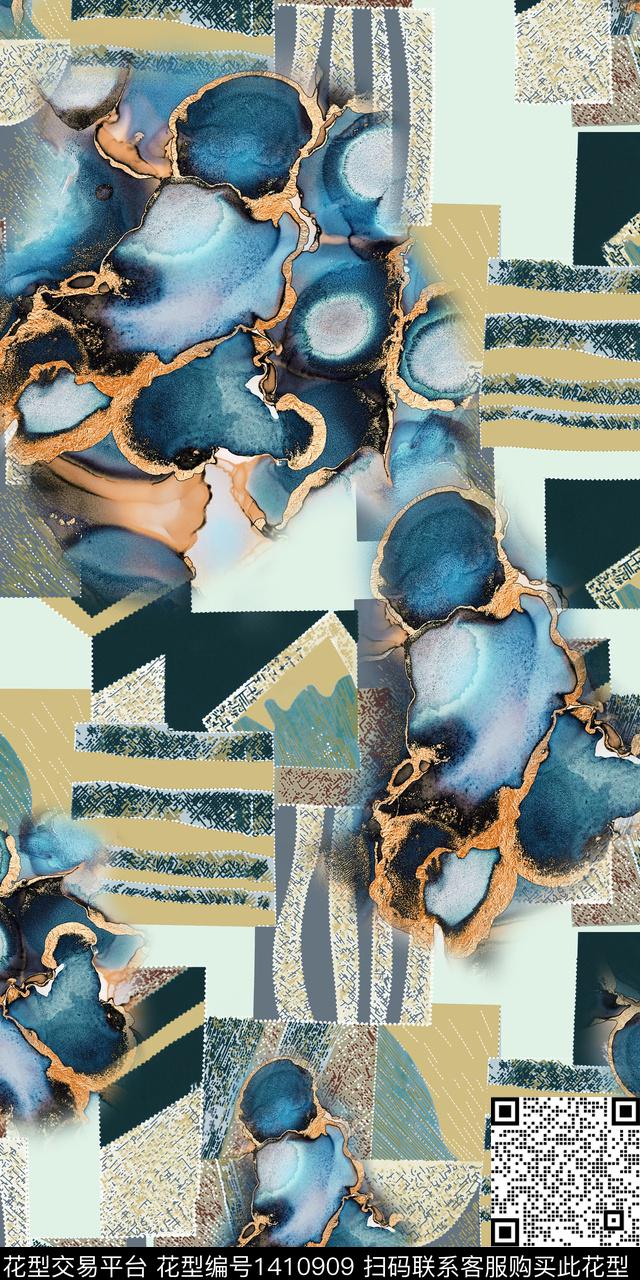 几何女装抽象数码印花华亿平台下载（图片编号: 1410909） - 瓦栏（Walan）