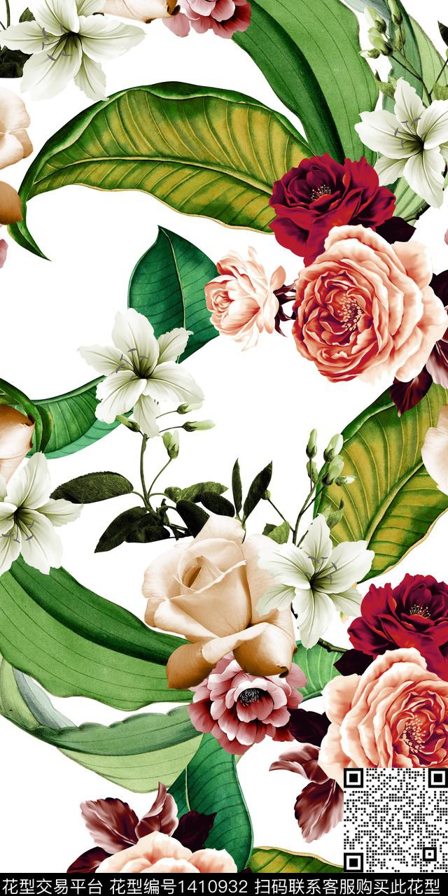 女装满版散花数码印花华亿平台下载（图片编号: 1410932） - 瓦栏（Walan）